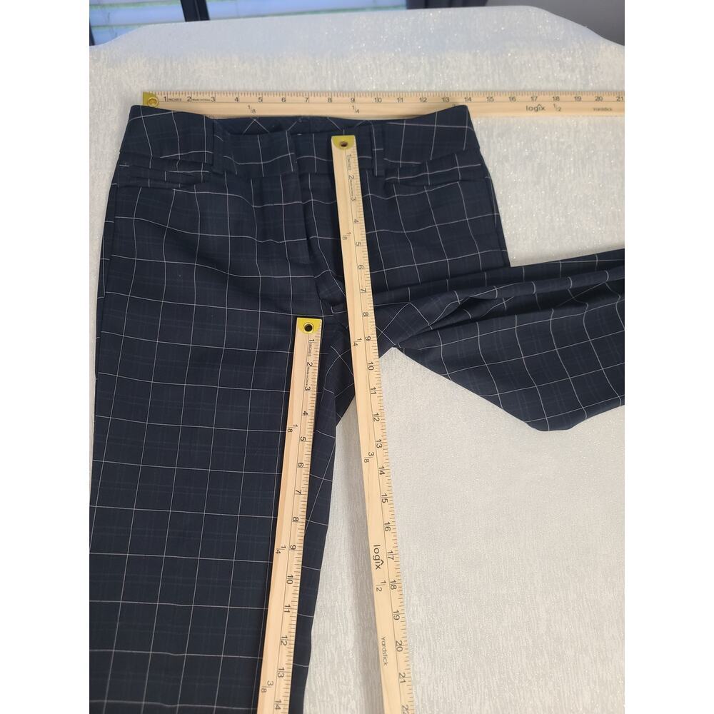 New York & Company women's trousers Navy white & blue plaid Size 2 Dark Academia - Picture 5 of 10
